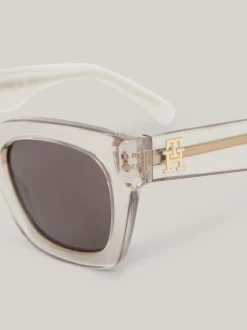 Okulary Przeciwsłoneczne*Tommy Hilfiger Okulary Przeciwsłoneczne Typu Kocie Oczy Z Monogramem TH TRANSP NUDE