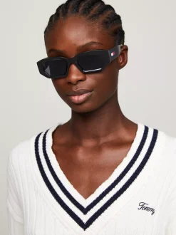 Okulary Przeciwsłoneczne|Okulary Przeciwsłoneczne*Tommy Hilfiger Ośmiokątne Okulary Przeciwsłoneczne BLACK