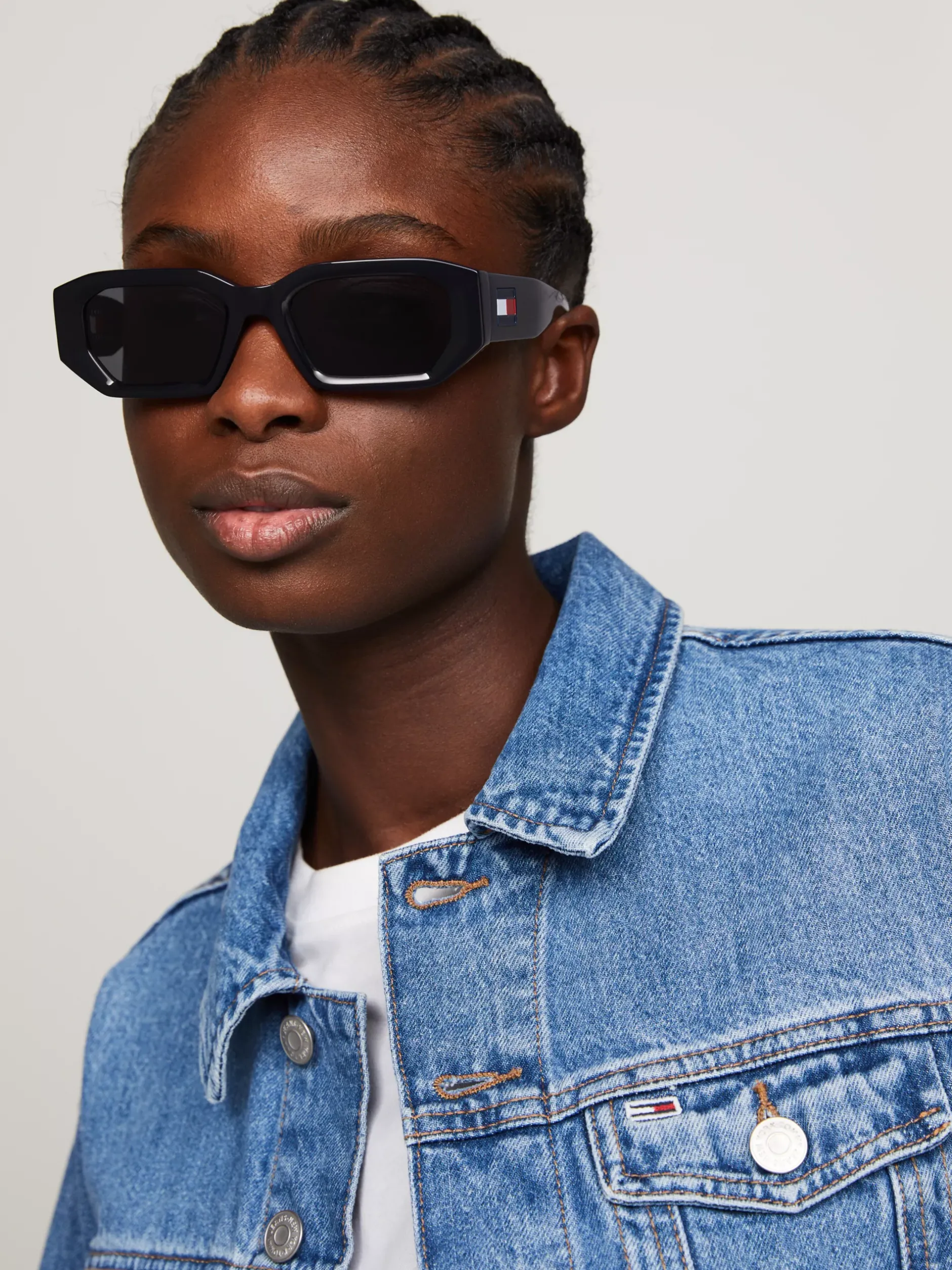 Okulary Przeciwsłoneczne|Okulary Przeciwsłoneczne*Tommy Hilfiger Ośmiokątne Okulary Przeciwsłoneczne BLUE
