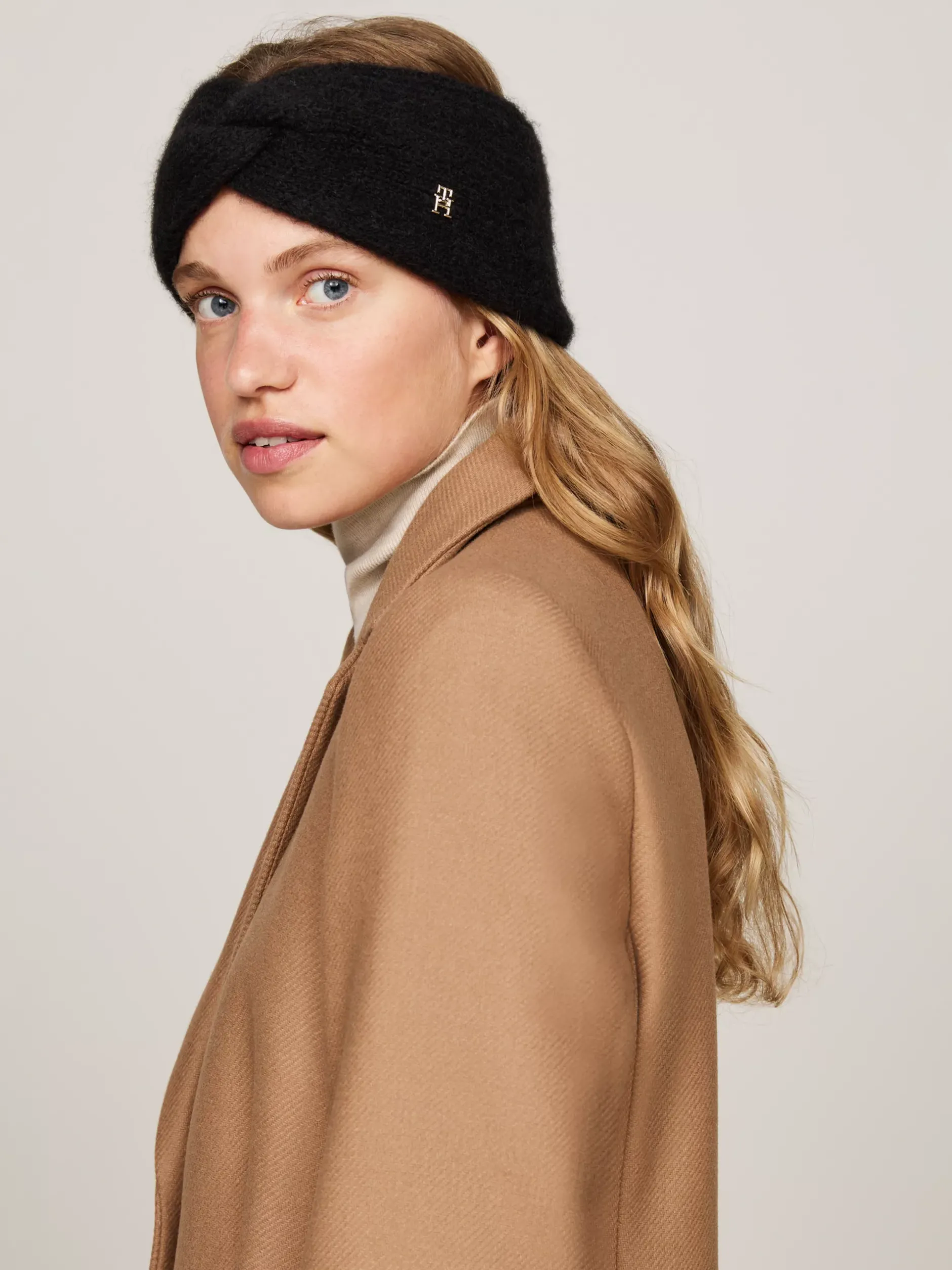 Czapki I Szaliki*Tommy Hilfiger Opaska Na Głowę Ze Skręconym Przodem BLACK