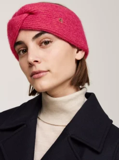 Czapki I Szaliki*Tommy Hilfiger Opaska Na Głowę Ze Skręconym Przodem HERITAGE PINK