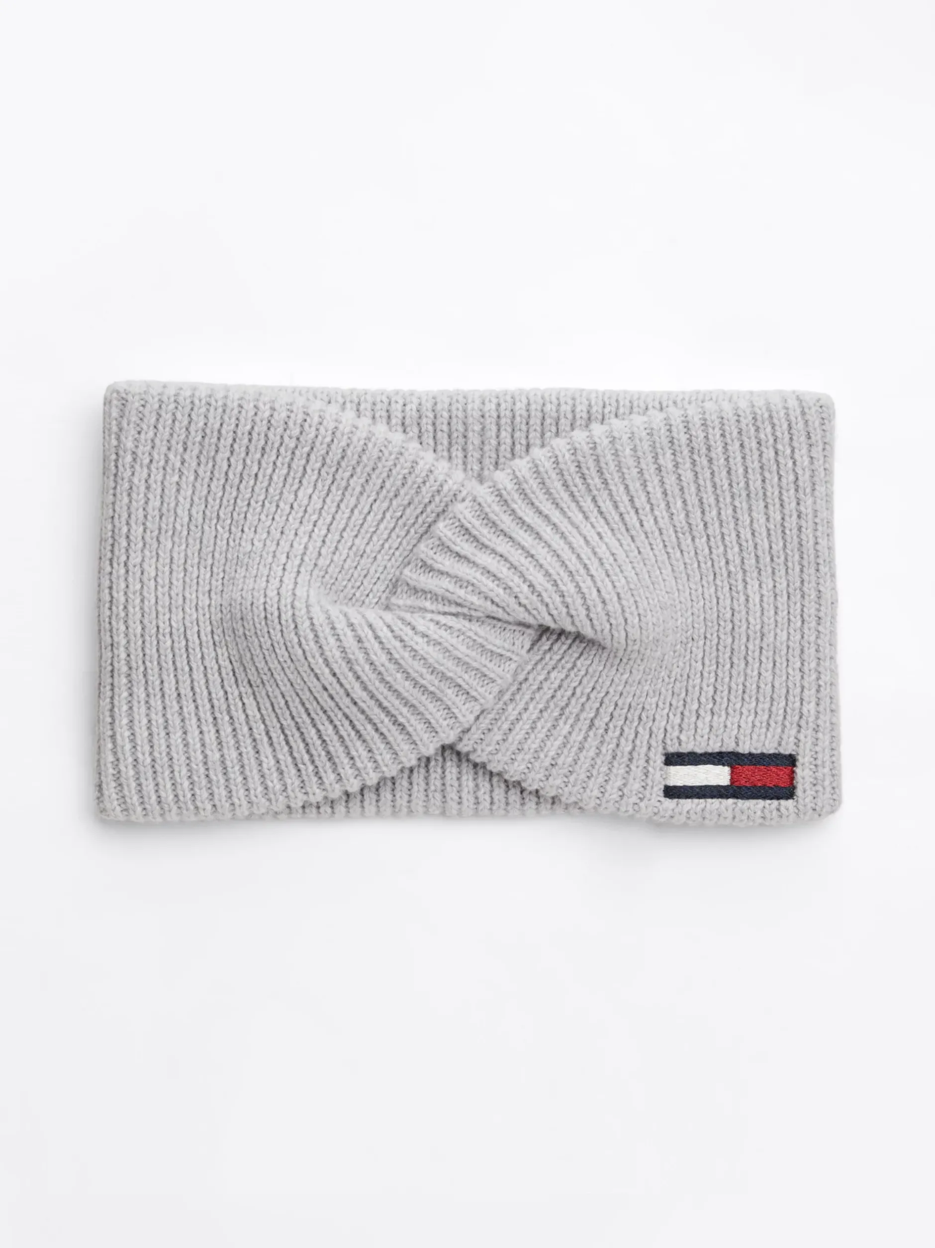 Czapki I Szaliki*Tommy Hilfiger Opaska Na Głowę Ze Skręconym Przodem SILVER GREY HEATHER