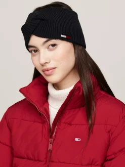 Czapki I Szaliki*Tommy Hilfiger Opaska Na Głowę Ze Skręconym Przodem BLACK