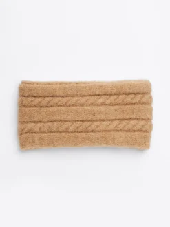 Czapki I Szaliki*Tommy Hilfiger Opaska O Warkoczowym Splocie Z Alpaką BEIGE