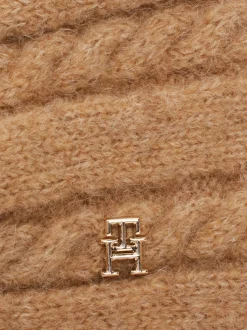 Czapki I Szaliki*Tommy Hilfiger Opaska O Warkoczowym Splocie Z Alpaką BEIGE