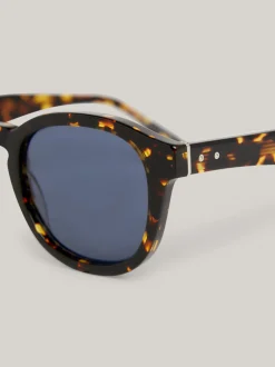 Okulary Przeciwsłoneczne*Tommy Hilfiger Owalne Okulary Przeciwsłoneczne Z Nitami HAVANA