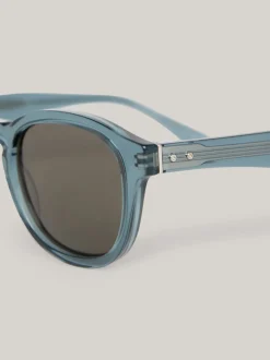 Okulary Przeciwsłoneczne*Tommy Hilfiger Owalne Okulary Przeciwsłoneczne Z Nitami TRANSP BLUE