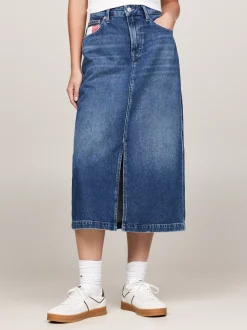Spódnice*Tommy Hilfiger Ołówkowa Spódnica Claire O Długości Midi DENIM MEDIUM
