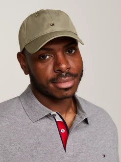 Czapki Z Daszkiem|Czapki I Szaliki*Tommy Hilfiger 6-panelowa Czapka Bejsbolowa Z Flagą Hilfiger UTILITY OLIVE