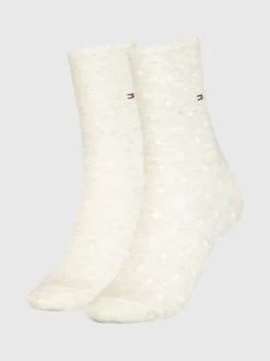 Skarpetki & Rajstopy*Tommy Hilfiger Para Metalicznych Skarpet W Groszki LIGHT BEIGE MELANGE