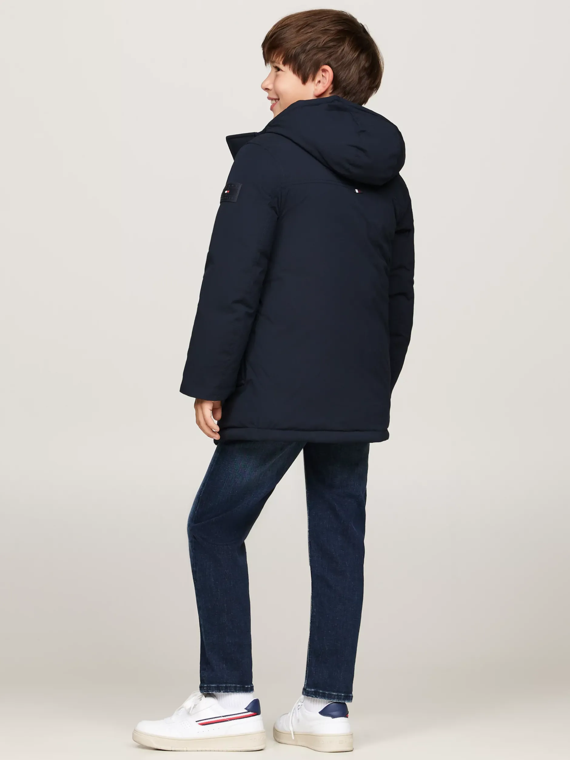 Kurtki*Tommy Hilfiger Parka O Luźnym Kroju Z Kapturem DESERT SKY