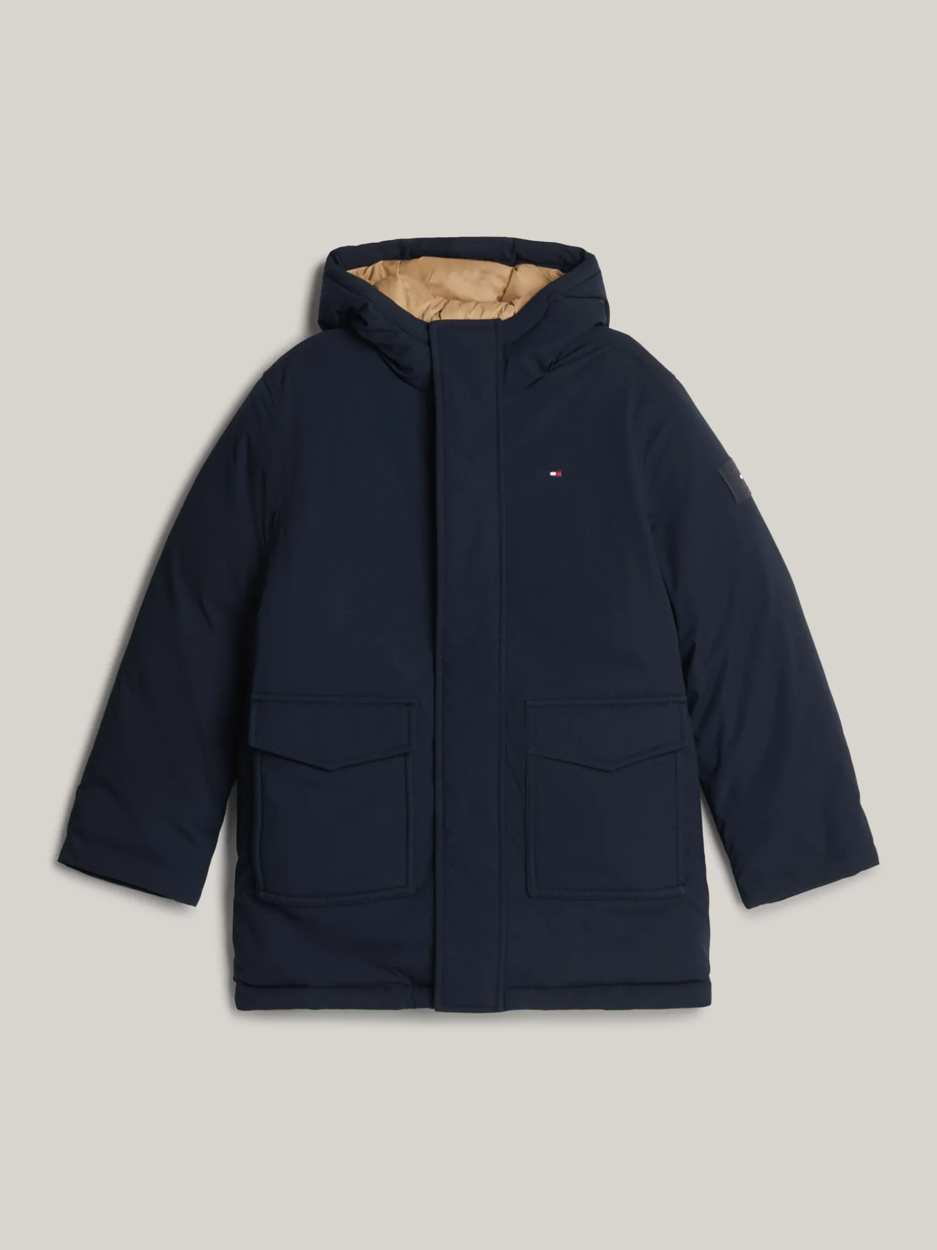 Kurtki*Tommy Hilfiger Parka O Luźnym Kroju Z Kapturem DESERT SKY