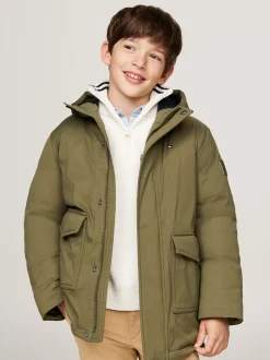 Kurtki*Tommy Hilfiger Parka O Luźnym Kroju Z Kapturem UTILITY OLIVE