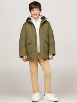 Kurtki*Tommy Hilfiger Parka O Luźnym Kroju Z Kapturem UTILITY OLIVE