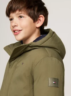 Kurtki*Tommy Hilfiger Parka O Luźnym Kroju Z Kapturem UTILITY OLIVE
