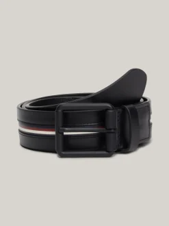 Paski*Tommy Hilfiger Pasek Corporate Ze Skóry BLACK