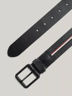 Paski*Tommy Hilfiger Pasek Corporate Ze Skóry BLACK