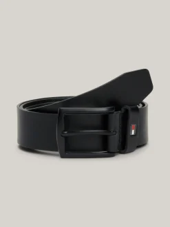 Paski*Tommy Hilfiger Pasek Denton Z Matowej Skóry BLACK