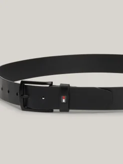 Paski*Tommy Hilfiger Pasek Denton Z Matowej Skóry BLACK