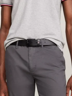 Paski*Tommy Hilfiger Pasek Denton Z Matowej Skóry BLACK