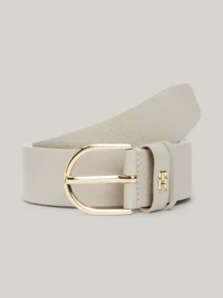 Paski*Tommy Hilfiger Pasek Essential Effortless Z Teksturowanej Skóry CLASSIC BEIGE
