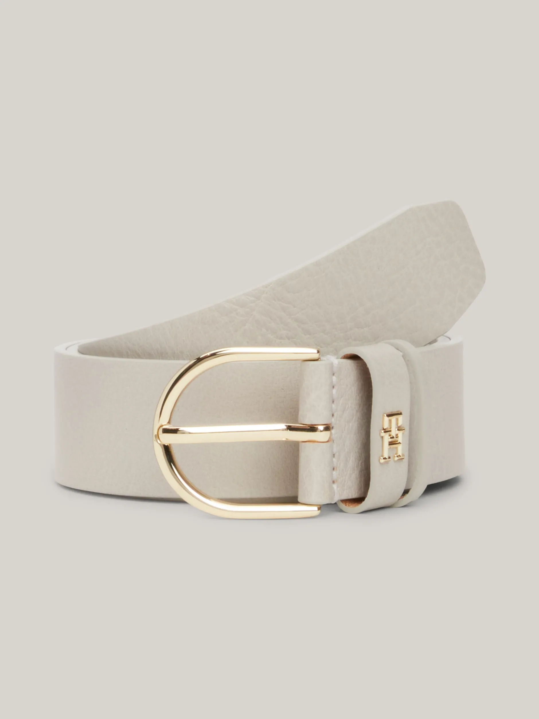 Paski*Tommy Hilfiger Pasek Essential Effortless Z Teksturowanej Skóry CLASSIC BEIGE