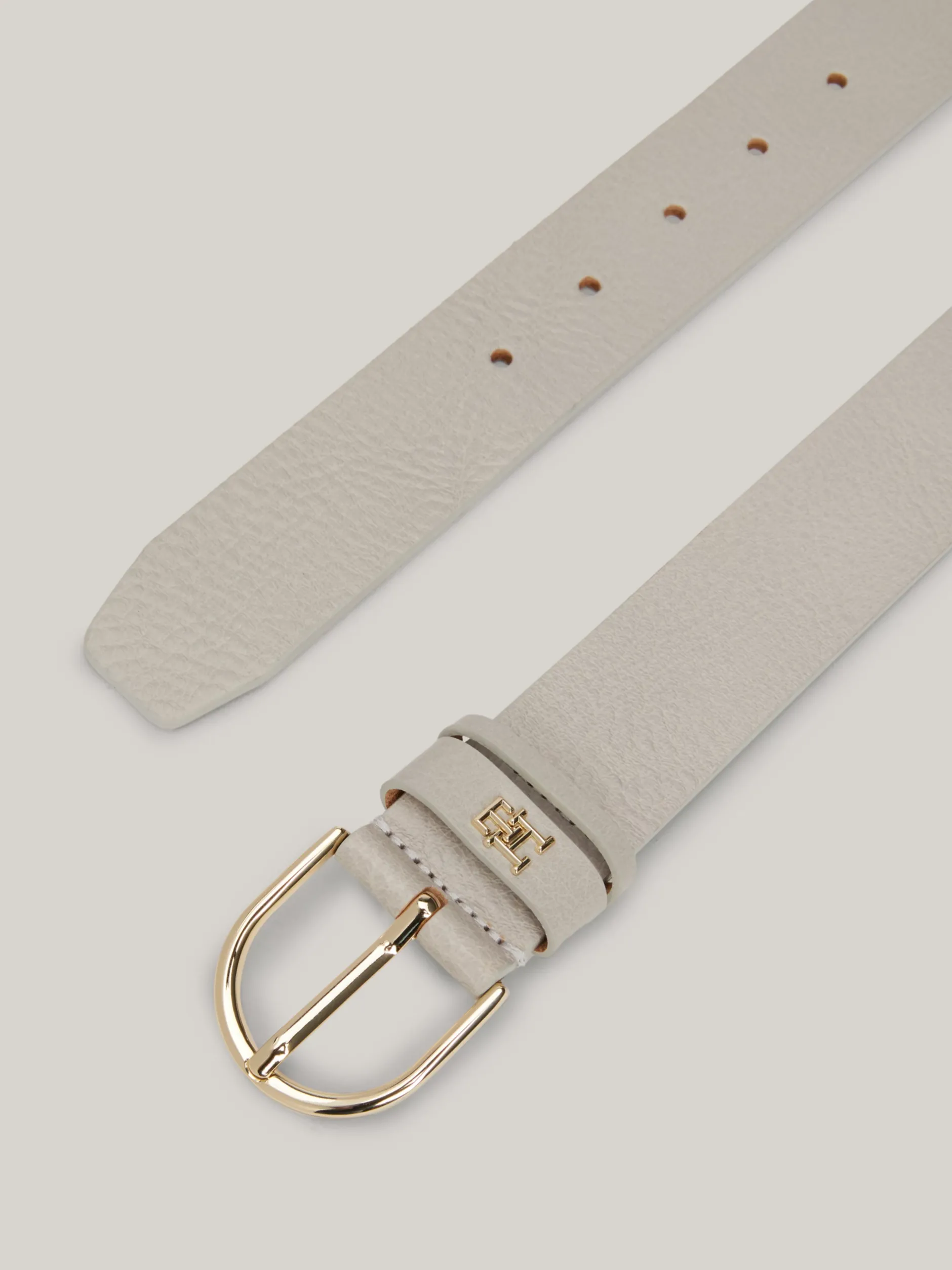 Paski*Tommy Hilfiger Pasek Essential Effortless Z Teksturowanej Skóry CLASSIC BEIGE