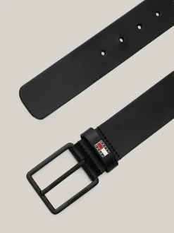 Paski*Tommy Hilfiger Pasek Z Gładkiej Skóry Z Logo BLACK