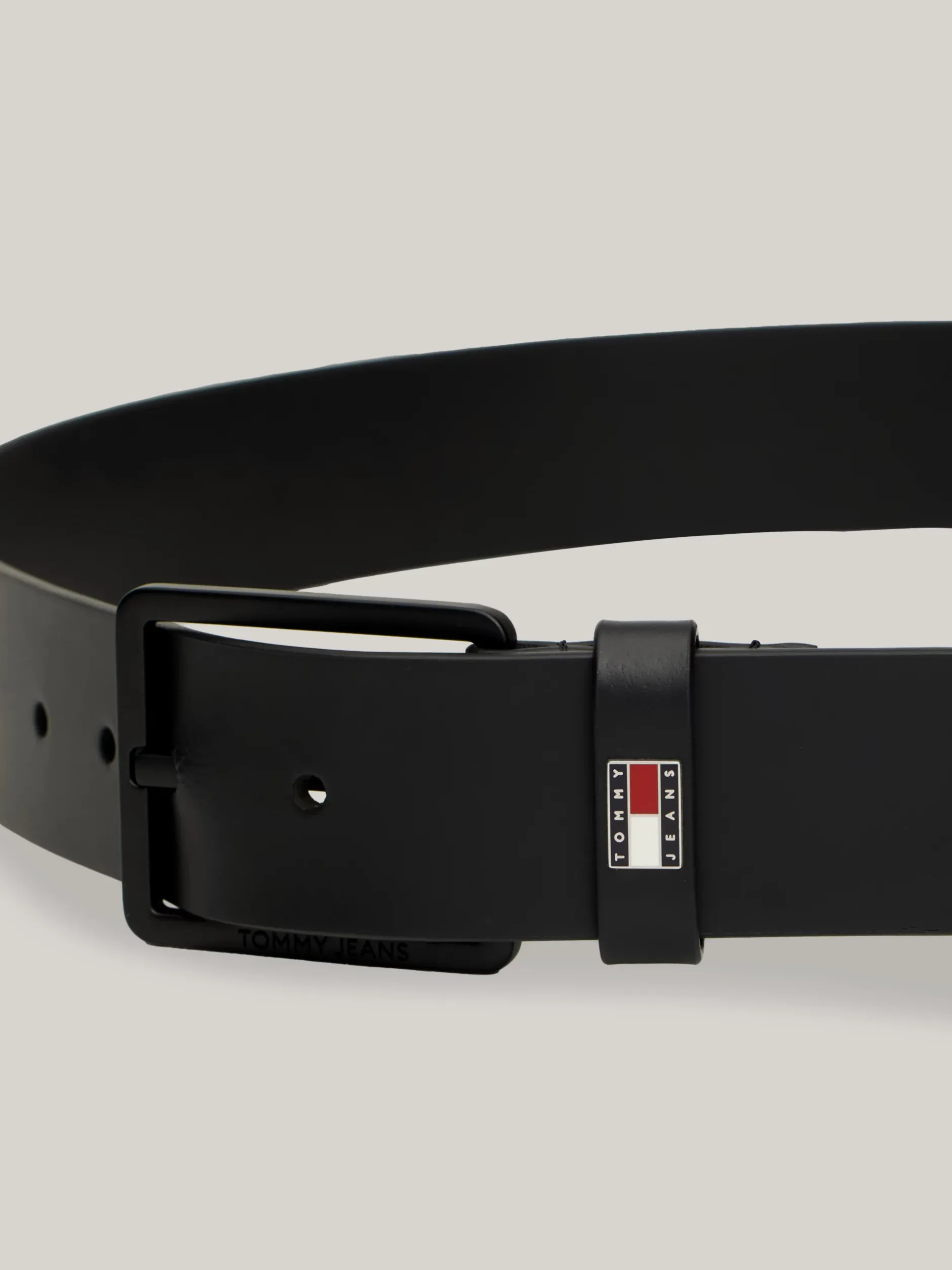 Paski*Tommy Hilfiger Pasek Z Gładkiej Skóry Z Logo BLACK