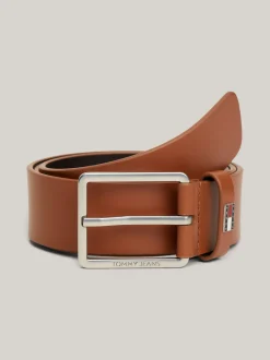 Paski*Tommy Hilfiger Pasek Z Gładkiej Skóry Z Logo COGNAC