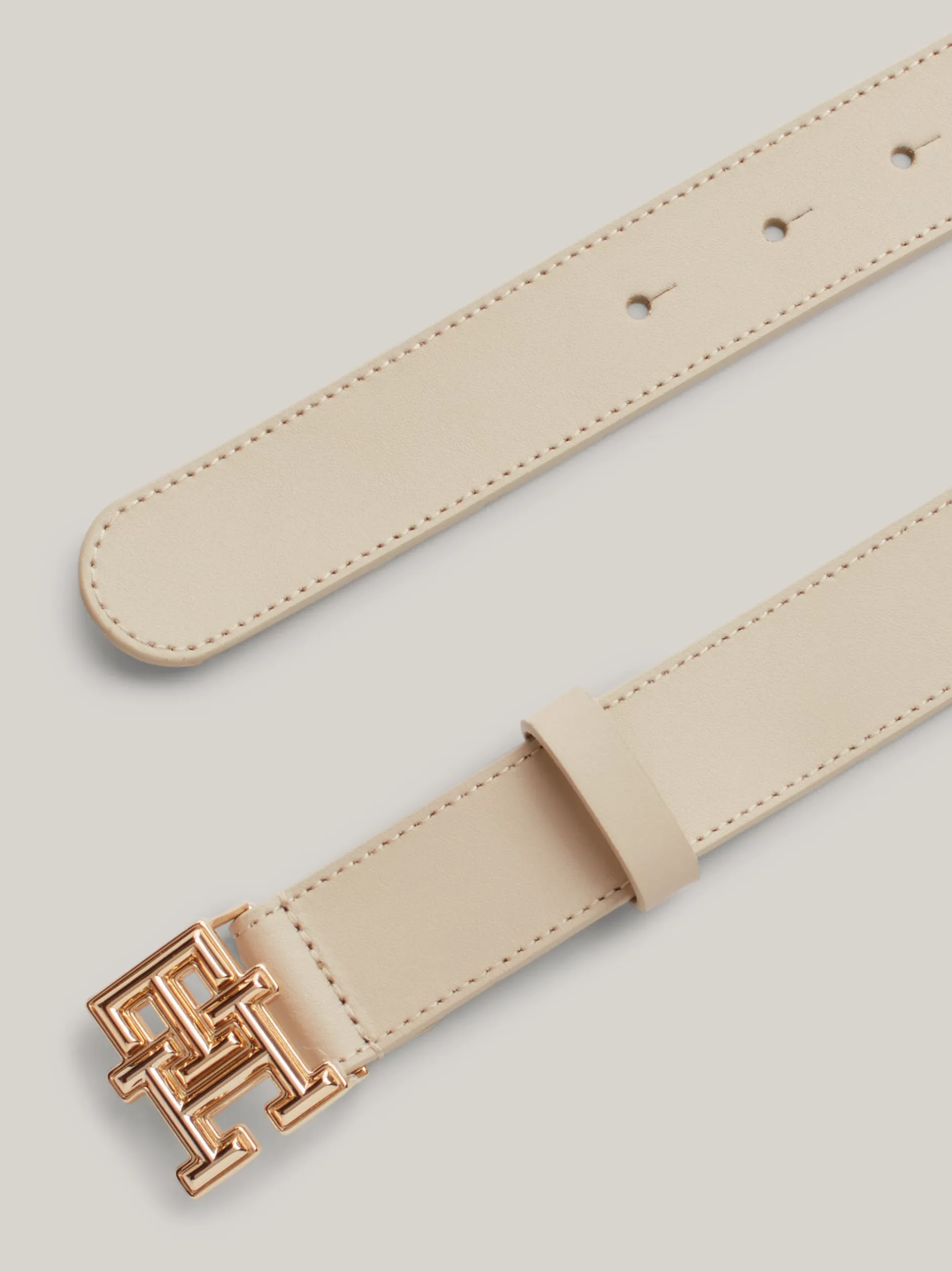 Paski*Tommy Hilfiger Pasek Z Gładkiej Skóry Z Plakietką CLASSIC BEIGE