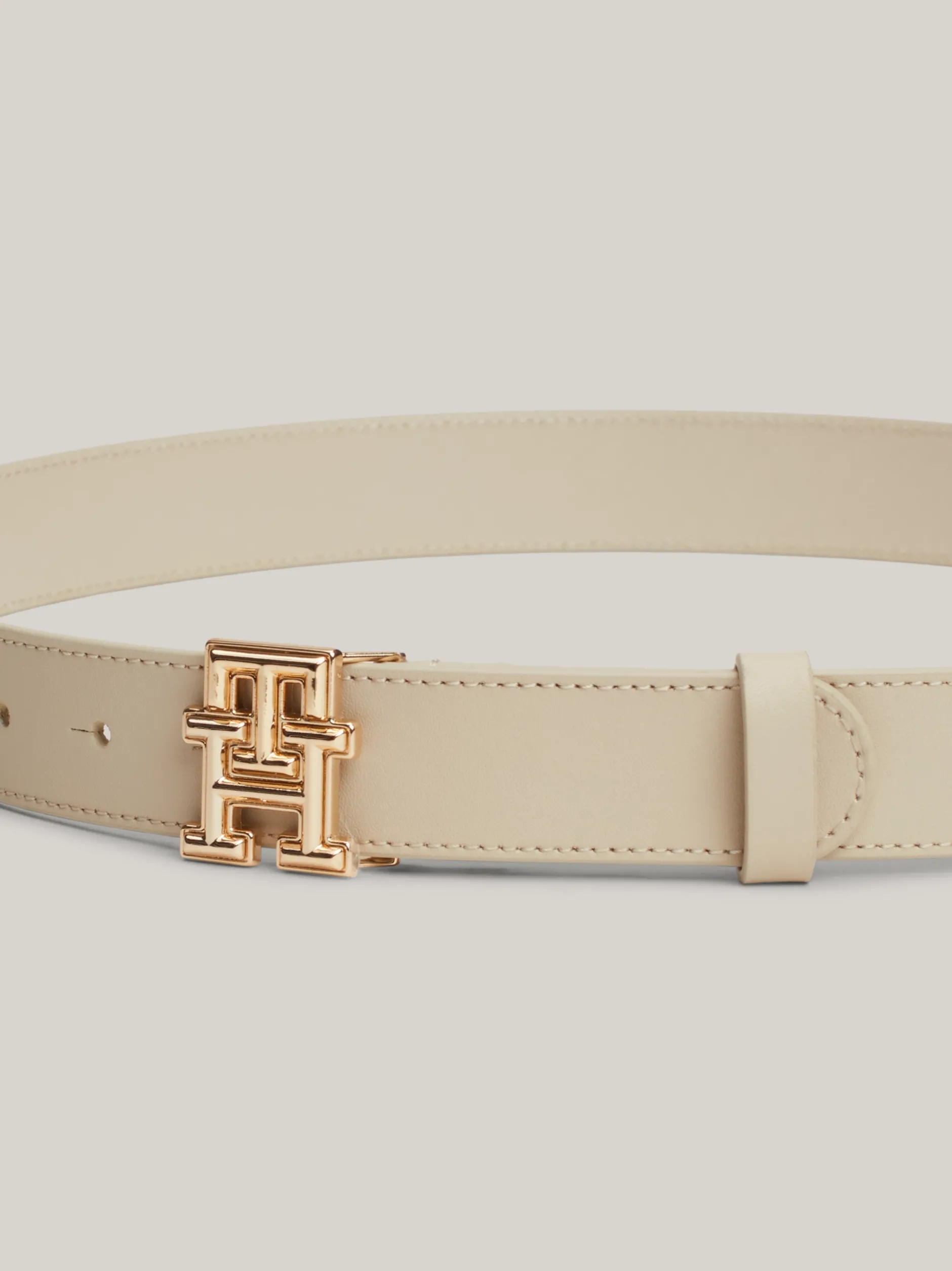 Paski*Tommy Hilfiger Pasek Z Gładkiej Skóry Z Plakietką CLASSIC BEIGE