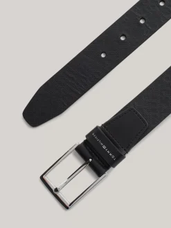 Paski*Tommy Hilfiger Pasek Z Tłoczonym Monogramem TH Business BLACK
