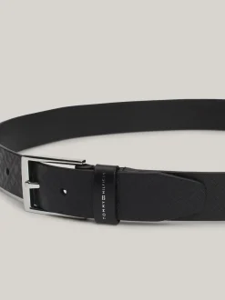 Paski*Tommy Hilfiger Pasek Z Tłoczonym Monogramem TH Business BLACK