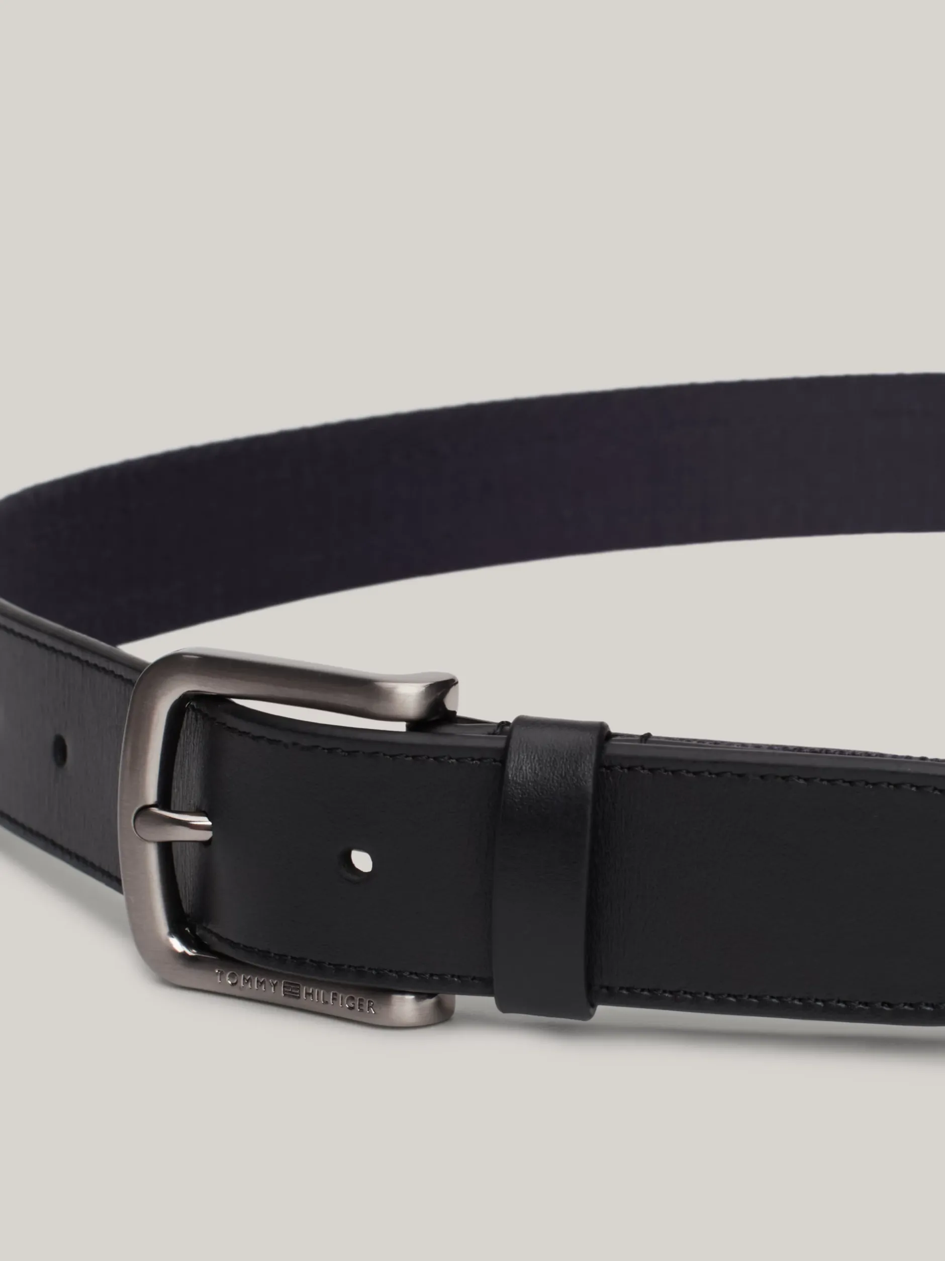 Paski*Tommy Hilfiger Pasek Ze Skóry I Parcianej Tkaniny BLACK