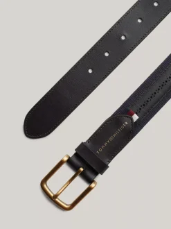 Paski*Tommy Hilfiger Pasek Ze Skóry I Parcianej Tkaniny COFFEE BEAN