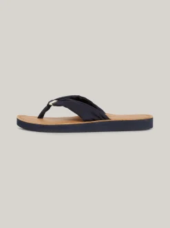 Sandały*Tommy Hilfiger Płaskie Japonki Plażowe Elevated Z Marszczeniem SPACE BLUE