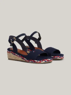 Obuwie I Akcesoria*Tommy Hilfiger Płócienne Sandały Na Koturnach BLUE