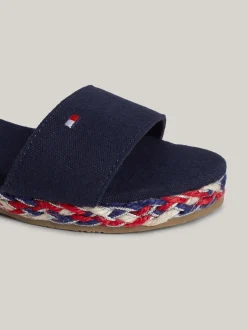 Obuwie I Akcesoria*Tommy Hilfiger Płócienne Sandały Na Koturnach BLUE