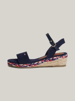 Obuwie I Akcesoria*Tommy Hilfiger Płócienne Sandały Na Koturnach BLUE