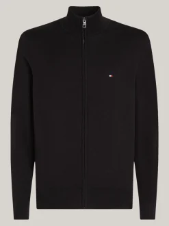 Swetry|Dzianina*Tommy Hilfiger Półgolf Z Zapięciem Na Zamek BLACK