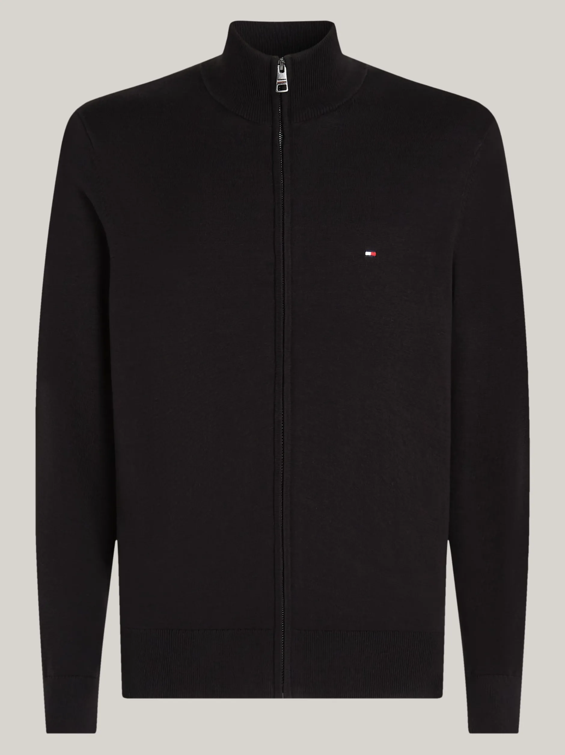 Swetry|Dzianina*Tommy Hilfiger Półgolf Z Zapięciem Na Zamek BLACK