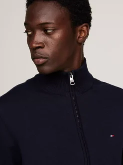 Swetry|Dzianina*Tommy Hilfiger Półgolf Z Zapięciem Na Zamek DESERT SKY