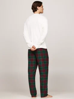 Stroje Kąpielowe*Tommy Hilfiger Piżama TH Original Z Flanelowym Dołem W Kratę IVORY / PLAID CHECK GREEN