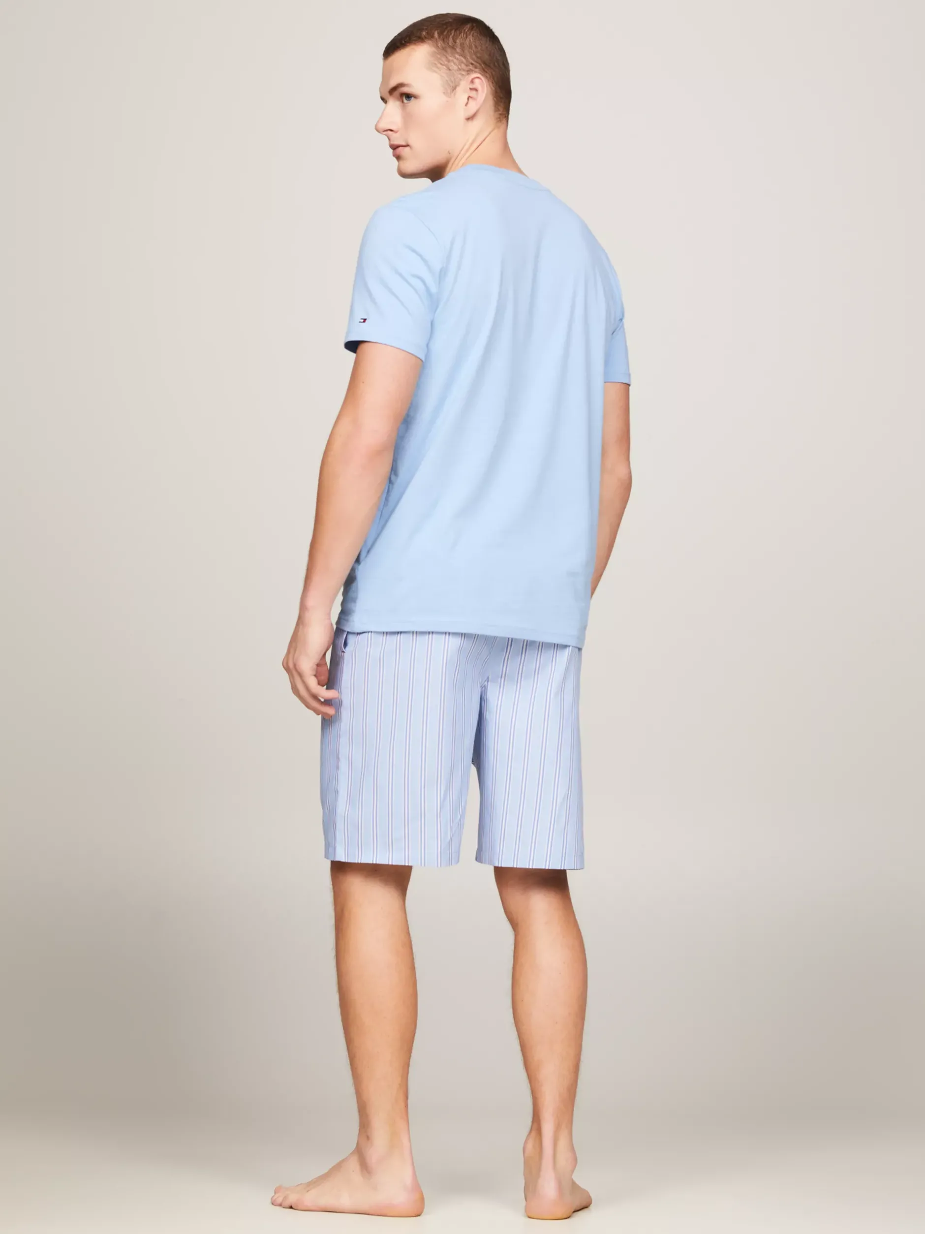Piżamy*Tommy Hilfiger Piżama TH Original Z Szortami CLOUDY BLUE / SPORT STRIPES