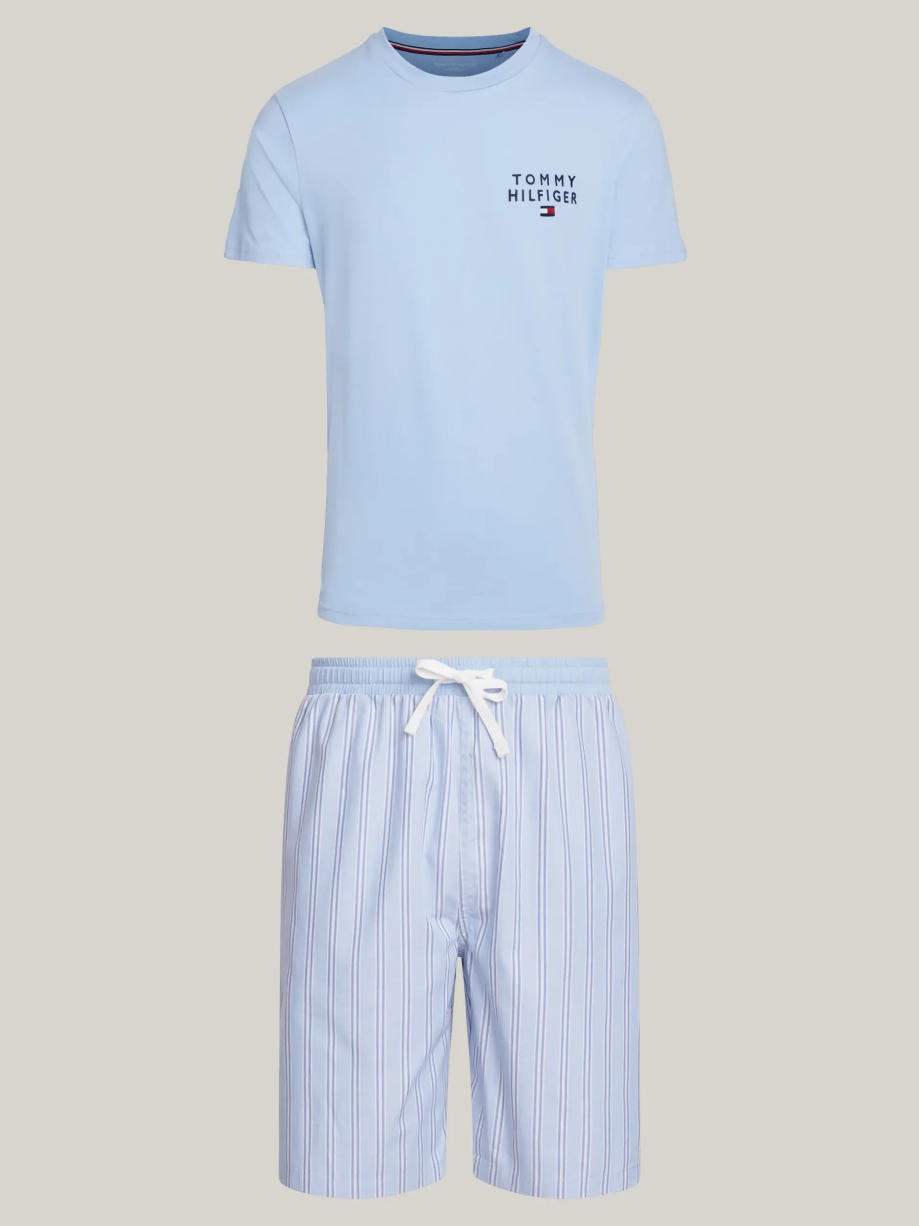 Piżamy*Tommy Hilfiger Piżama TH Original Z Szortami CLOUDY BLUE / SPORT STRIPES