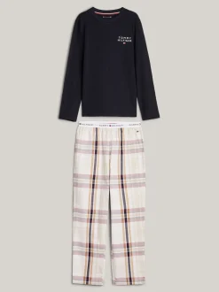 Underwear & Socks*Tommy Hilfiger Piżama TH Signature Z Logo DESERT SKY/ BLANKET STRIPE CHECK