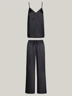 Piżamy & Odziez Nocna*Tommy Hilfiger Piżama Z żakardowym Logo BLACK