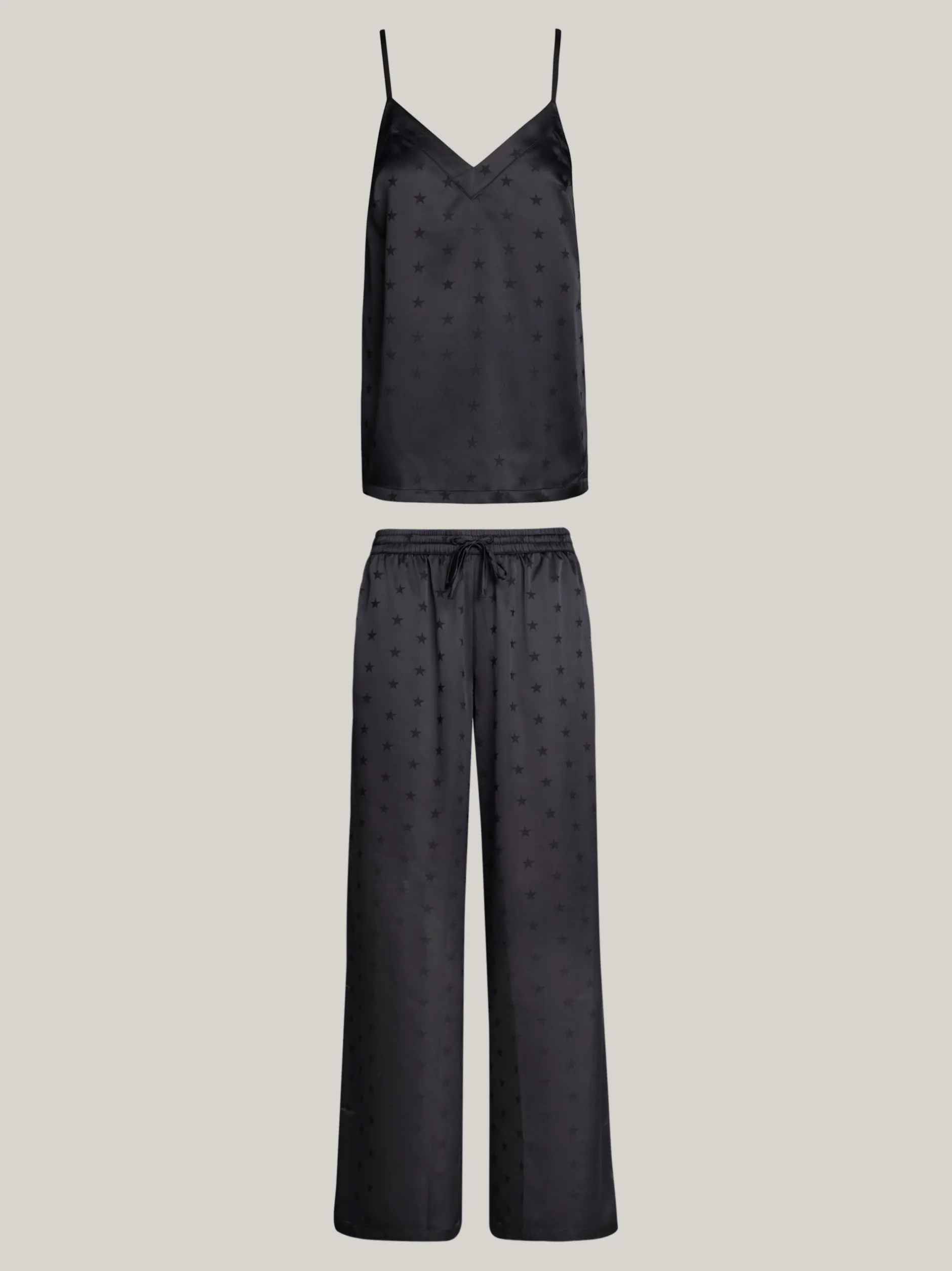 Piżamy & Odziez Nocna*Tommy Hilfiger Piżama Z żakardowym Logo BLACK