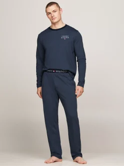 Piżamy*Tommy Hilfiger Piżama Z Dżerseju TH Original W Prążki DESERT SKY